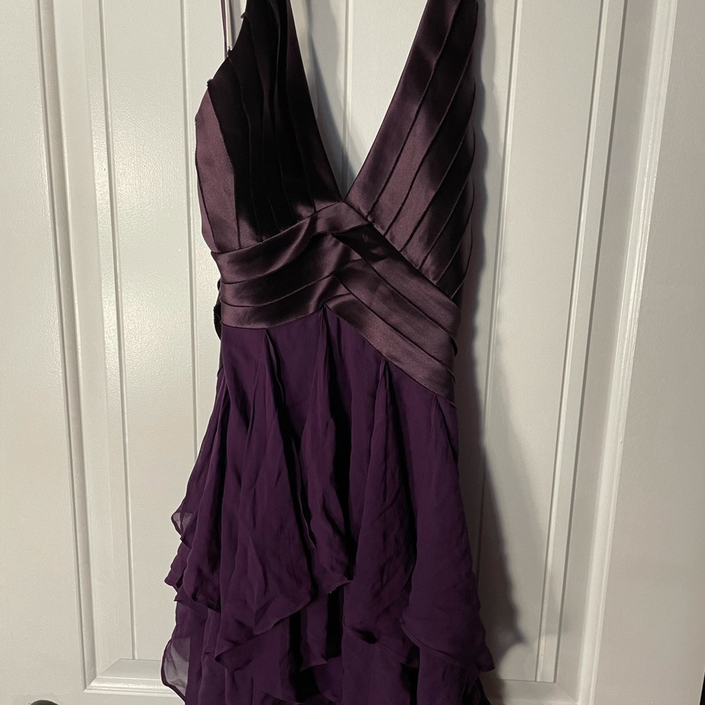 Mixed fabric bcbg halter cocktail dress